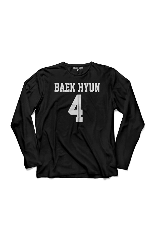 تي شيرت EXO BAEKHYUN 4 BAEK HYUN LOGO بأكمام طويلة - T 042156