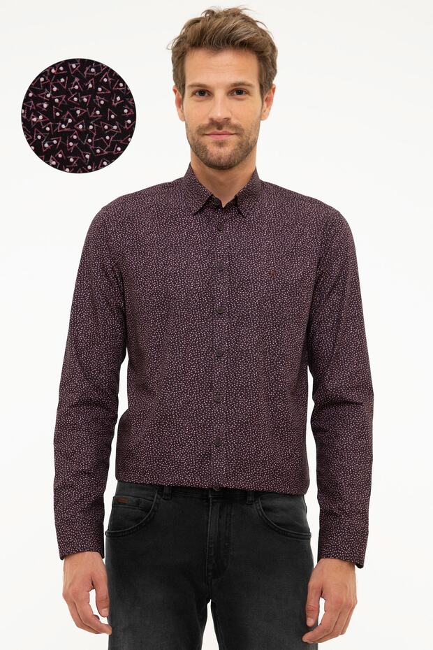 Claret Red Slim Fit Shirt