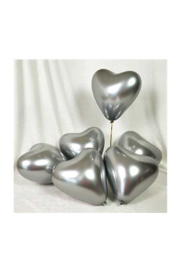 Heart Chrome Silver Balloon 16 Inch