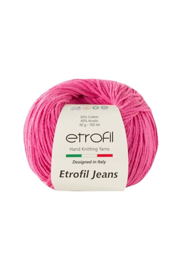 Jeans 010 Dark Pink Knitting Yarn Summer Crop Dress Amigurumi Motif Cotton Yarn 50 gr 165 Meters