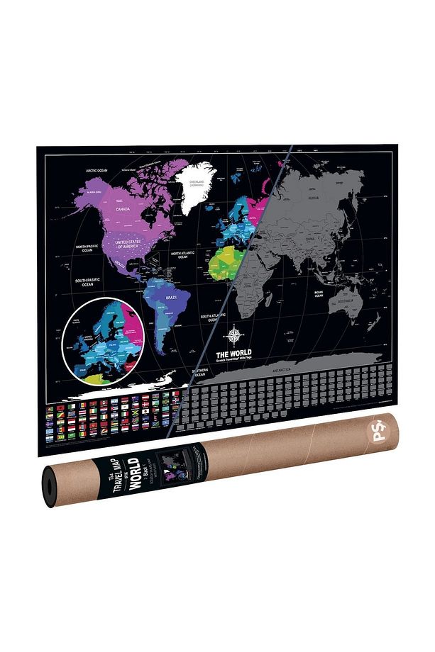 The World Deluxe Scratch Map Kazınabilir Dünya Haritası - 1