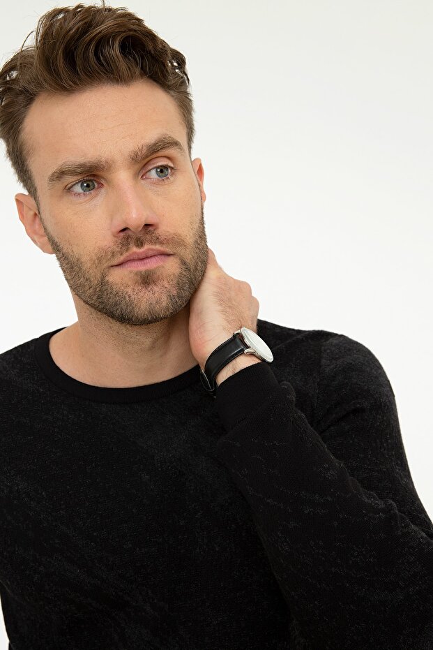 Men's Black Slim Fit Sweater G021GL0TK.000940522