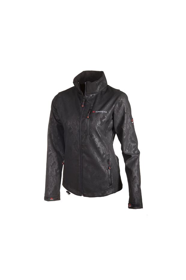 Outdoor Baskılı ve Kapüşonlu Kadın Softshell Ceket