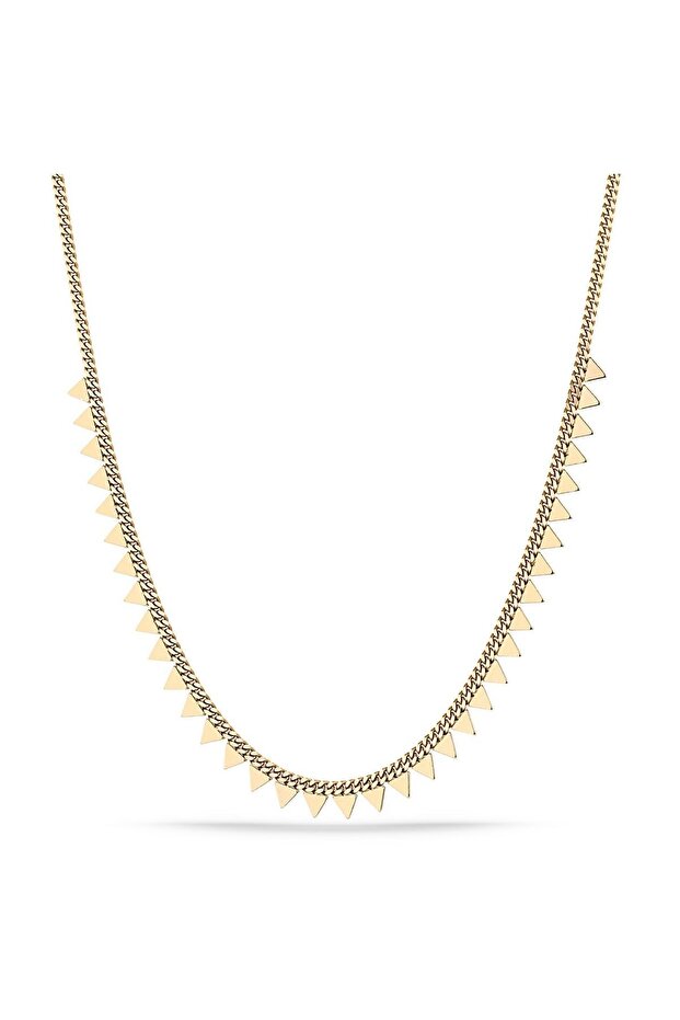 Üçgen Pullu Kolye Kadın Altın - 1