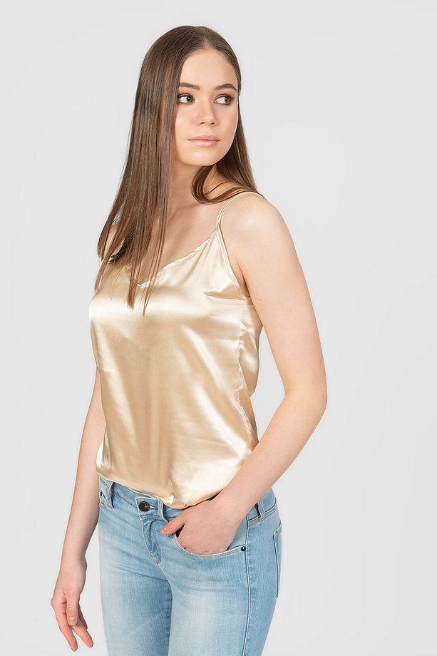Kadın Askılı Saten Bluz - 1