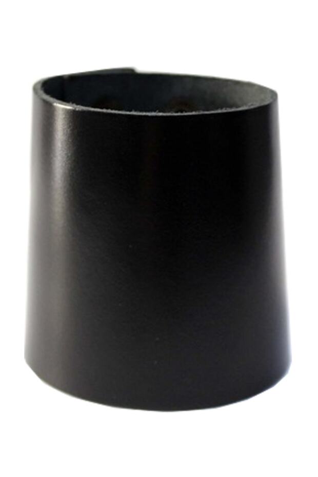 Kalın Düz Siyah Deri Bileklik - 2