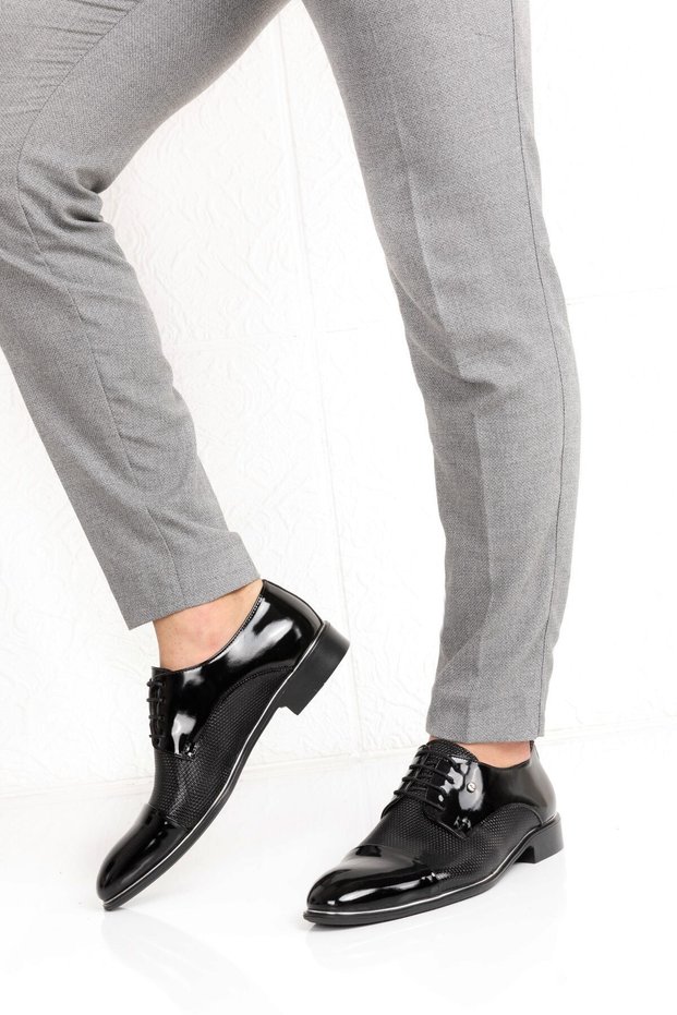 Men's Classic Patent Leather Suit Groom Shoes
