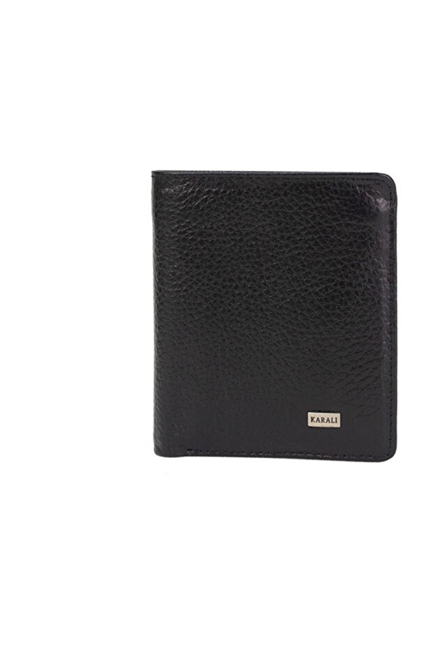 Karalı Erkek Deri Cüzdan - 1