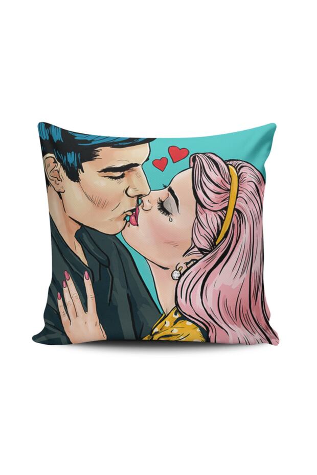 Pop Art Girl Digital Printed Throw Pillow Cover