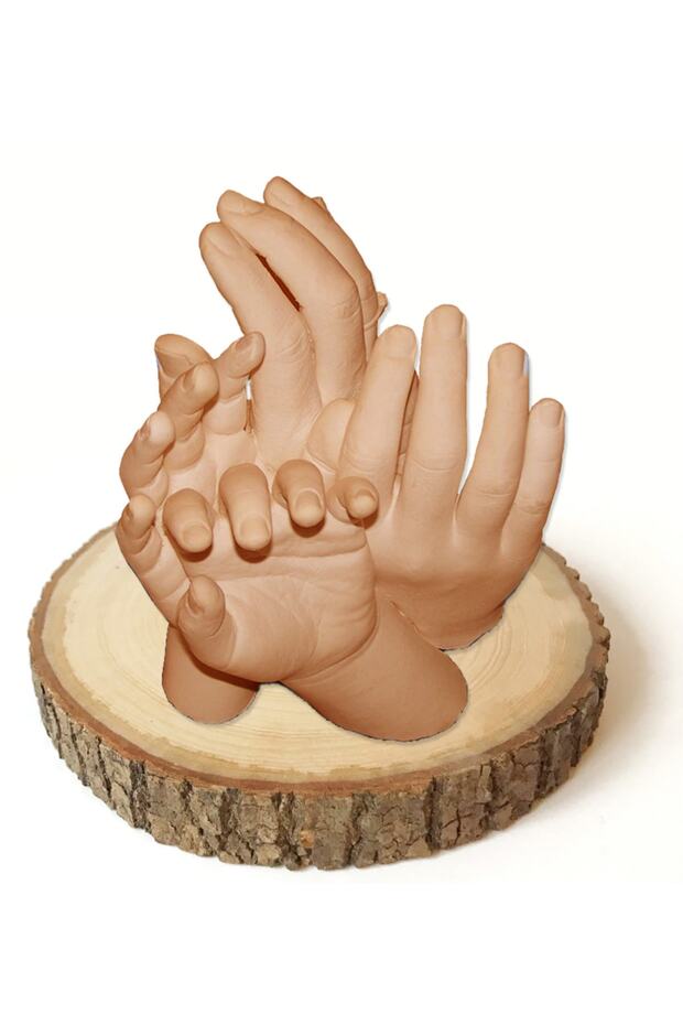 3D Whole Family Set with Natural Wooden Stand with Alginate