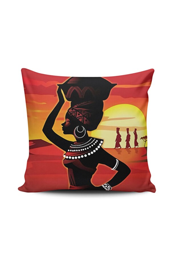 African Girls Digital Printed Throw Pillow Cover