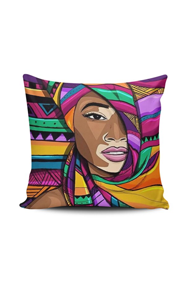 African Girls Digital Printed Throw Pillow Cover