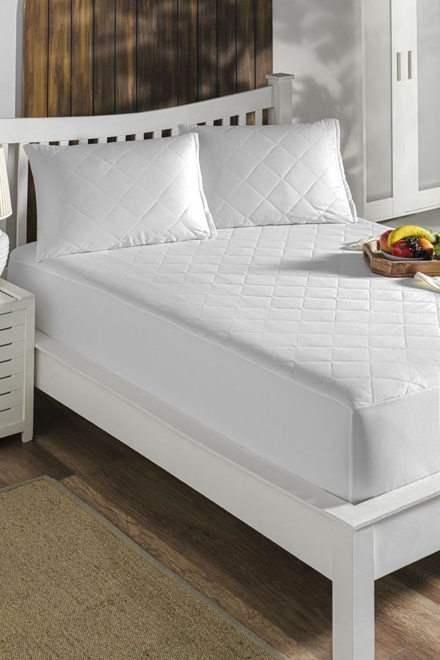 140x190 Liquid Proof Microfiber Quilted Fitted Bed Sheet Mattress Protector Double
