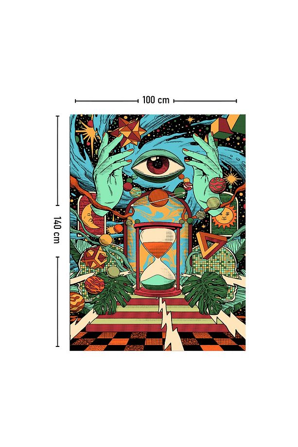 Kozmik Göz Psychedelic Duvar Örtüsü Halısı 70x100, 100x140, 140x200 - 4