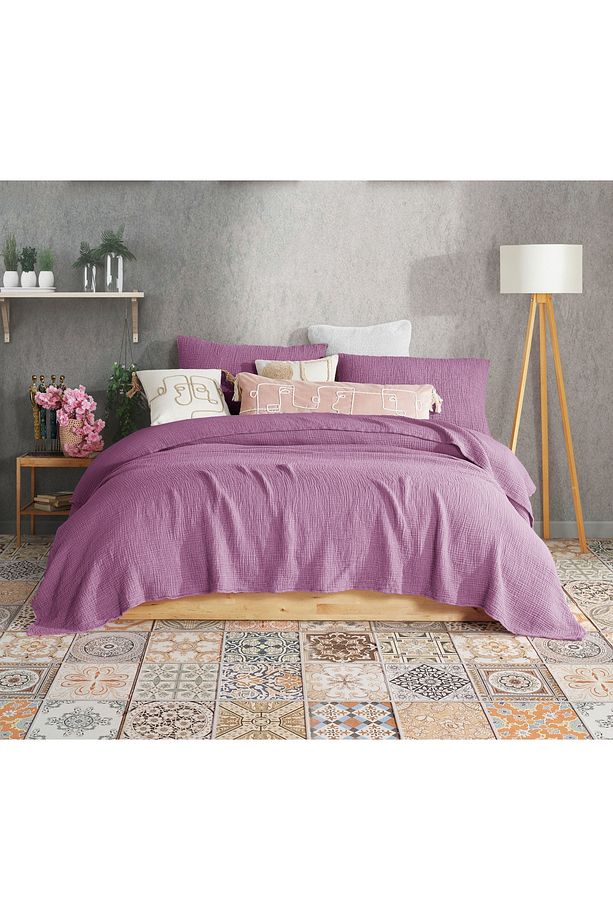 Mürdüm 4 Katlı Multi Muslin %100 Pamuk Xl Tek Kişilik Saçaksız 180 X 240cm - 2