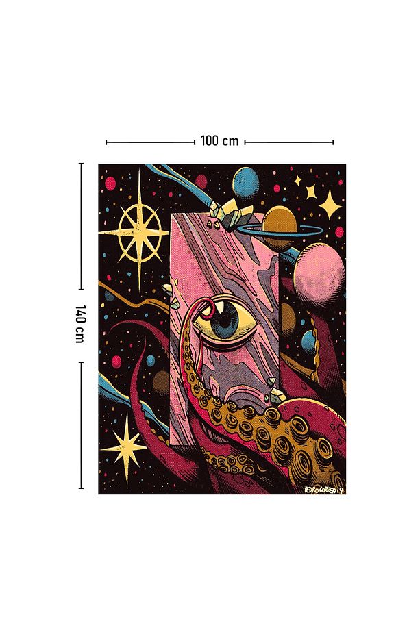 Kozmik Göz Psychedelic Duvar Örtüsü Halısı 70x100, 100x140, 140x200 - 3