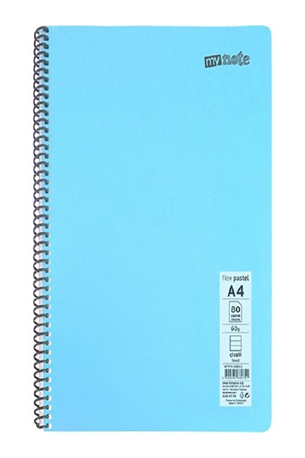 Notebook Spiral Wire PP Cover A4 Mynote 5 Pieces Different Colors 60 Pages Ruled Notebook (5 Different) - 6