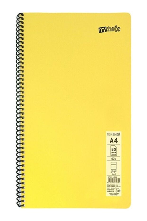 Defter Spiralli Telli Pp Kapak A4- 2 Adet 100 Yaprak Kareli + 1 Adet Çizgili 100 Yaprak Defter 3Tane - 5