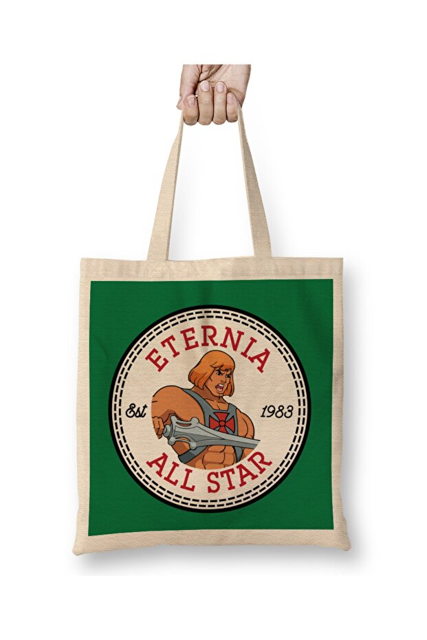 حقيبة قماش بشعار Eternia He Man All Star Converse بمقبض طويل
