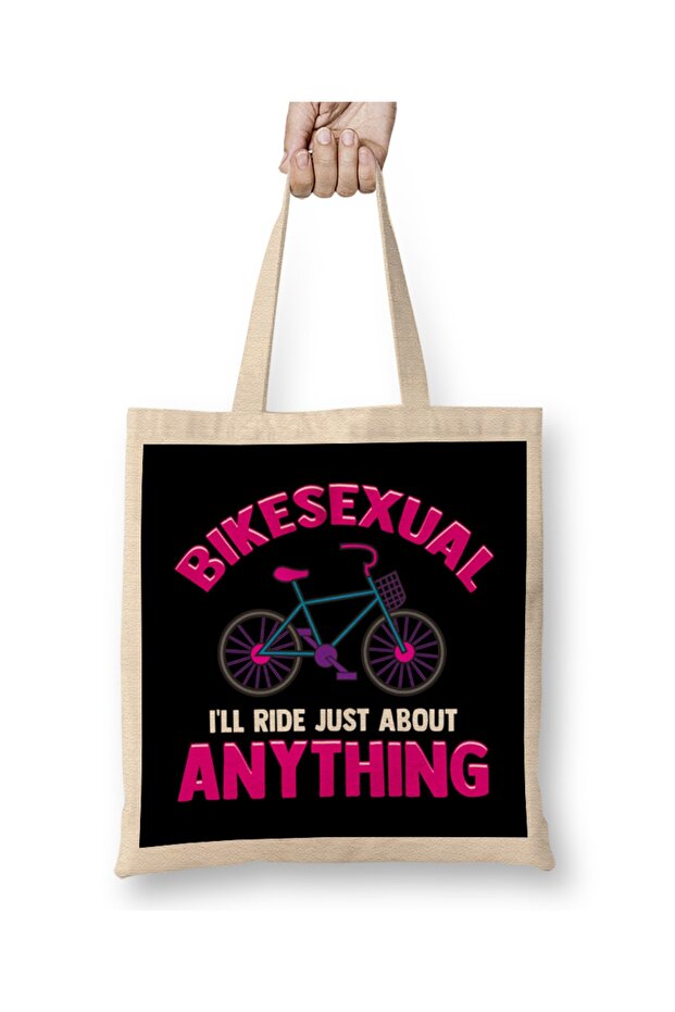Bikeexual سأركب أي شيء تقريبًا لركوب الدراجات، حقيبة حمل ذات مقبض طويل