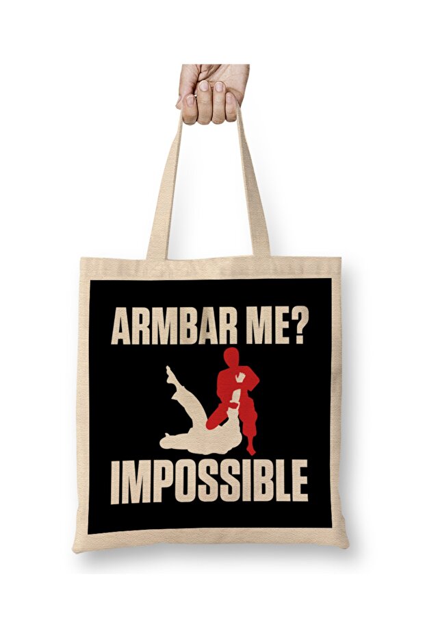 Armbar Me Impossible Funny BJJ Jiu Jitsu MMA حقيبة حمل بمقبض طويل