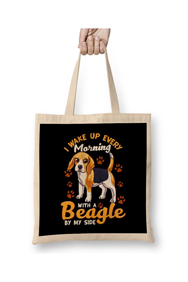 Mom I Wake Up Every Morning With a Beagle By My Side Cloth Bag Long Handle