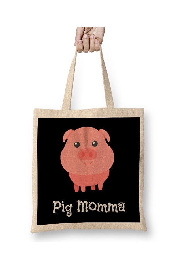 Cute Pig Momma Girl Pet Piglet Owner Mommy Mama Cloth Bag Long Handle