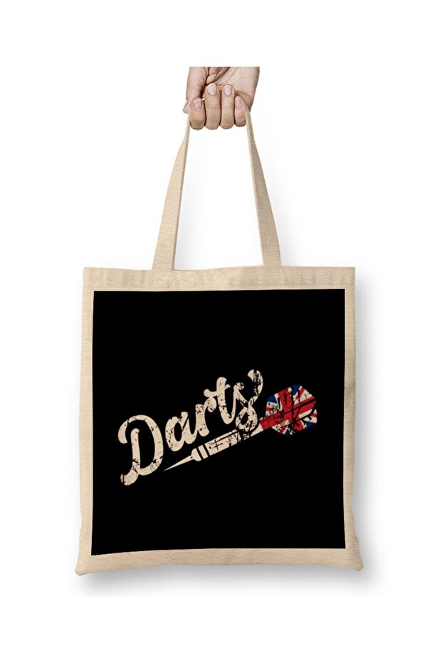 Darts UK Great Britain Flag Dart Player Dartboard Bullseye Tote Bag Long Handle