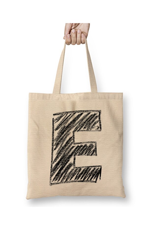 Letter E Cloth Bag with Long Handle