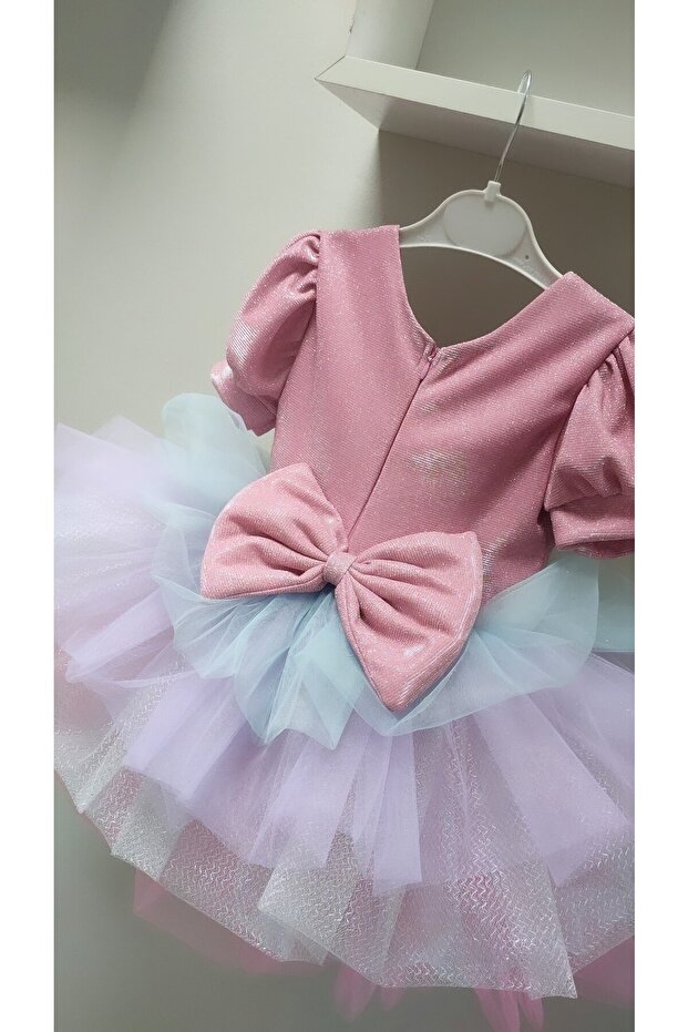 Pembe Unicorn Elbise - 3