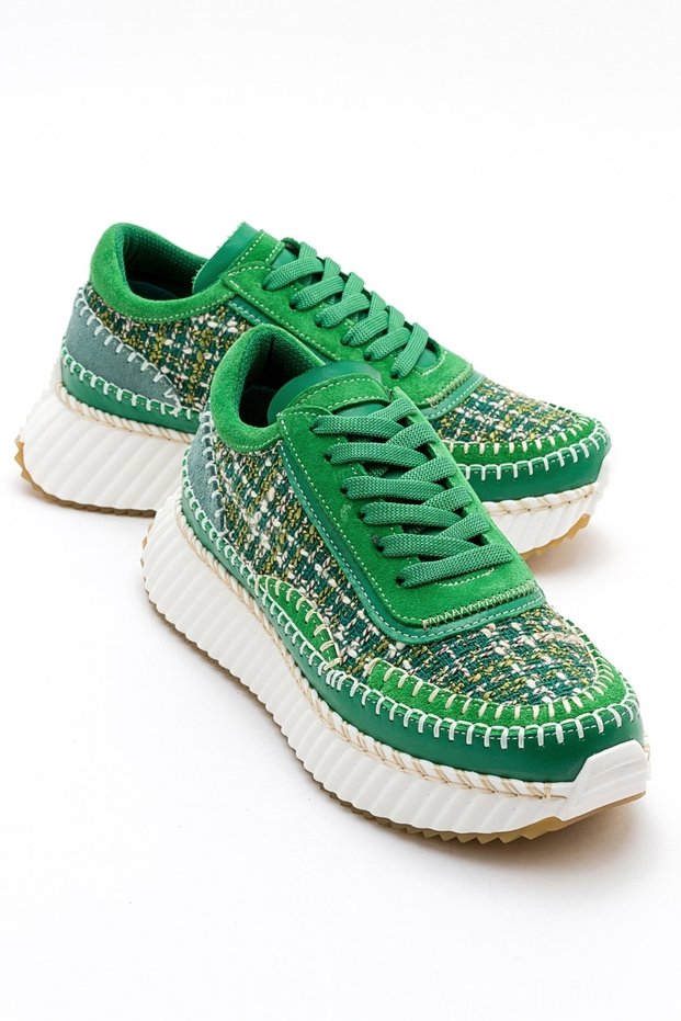 NANTE Green-Tweed Women's Sports Shoes