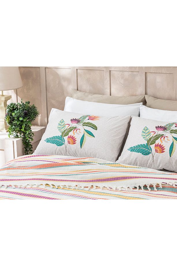 Laria Dokuma Tek Kişilik Yatak Örtüsü 160x240 Cm Turuncu - 2