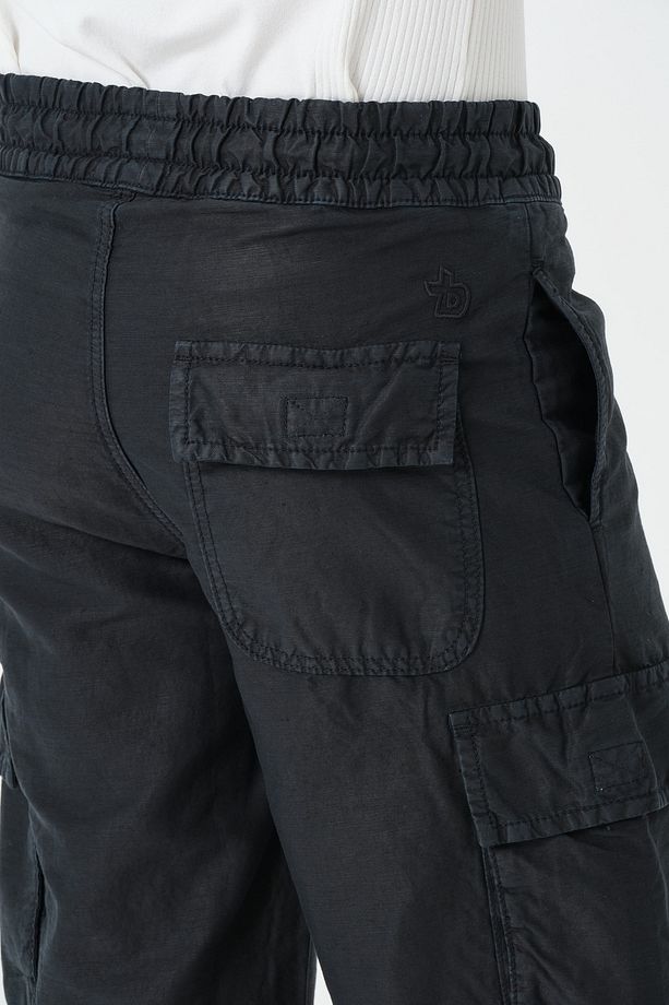 Kargo Cepli Keten Şort - 5