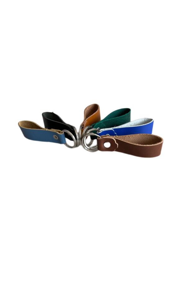 Genuine Leather Special Design Strip Type Keychain 3 Pieces