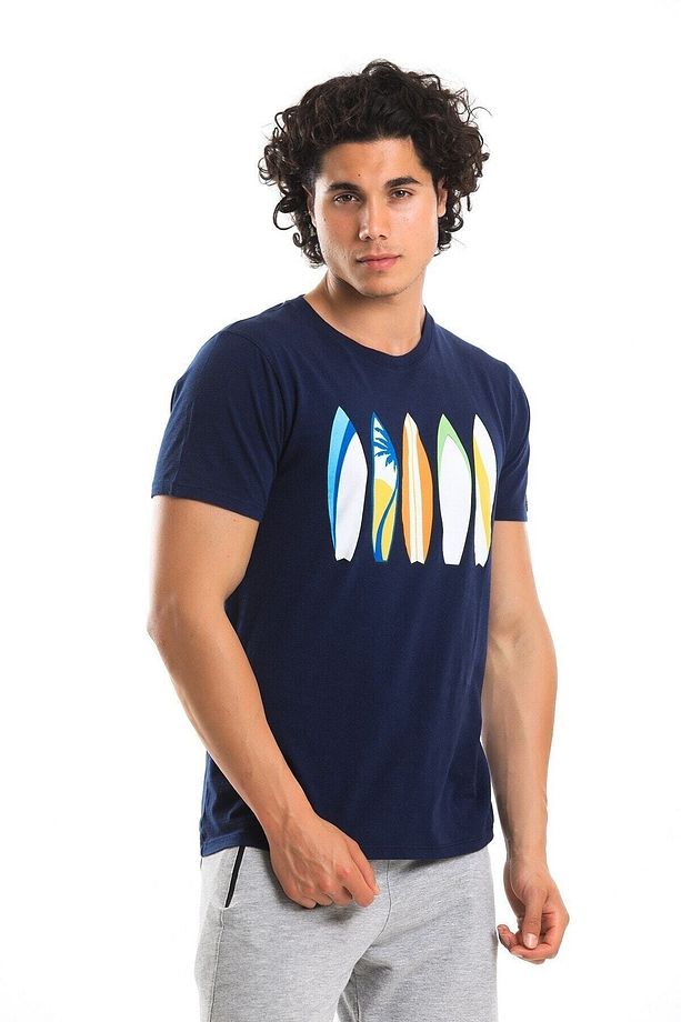 Men Tshirt Erkek Lacivert Tshirt 22526-04 - 5
