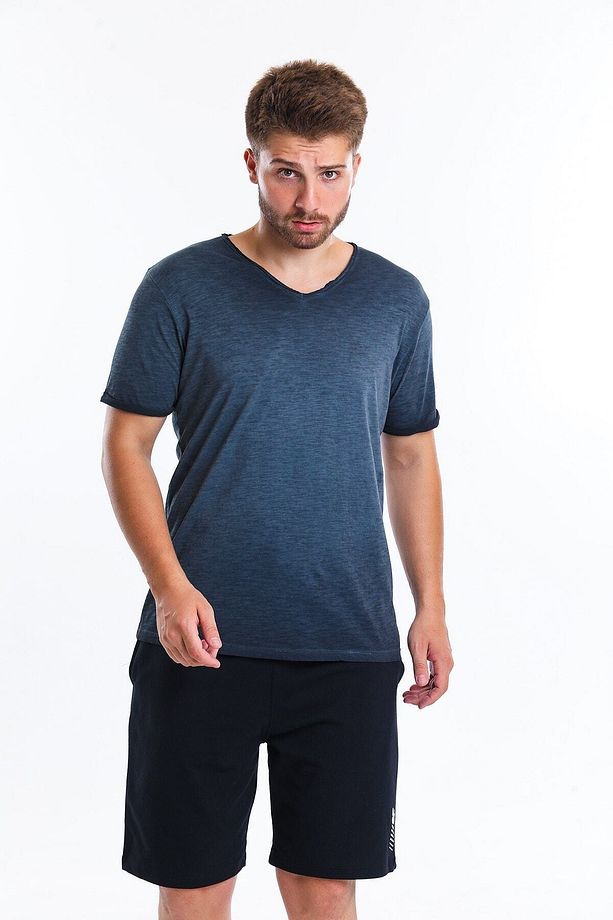 Erkek T-shirt Lacivert Tshirt 22594-15 - 1