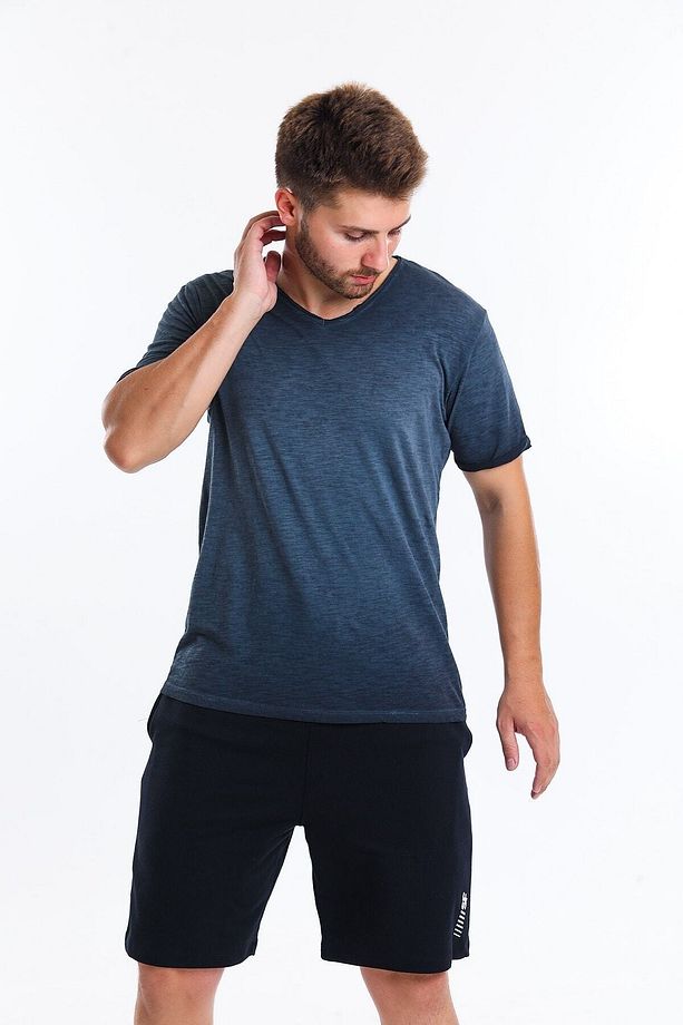 Erkek T-shirt Lacivert Tshirt 22594-15 - 8