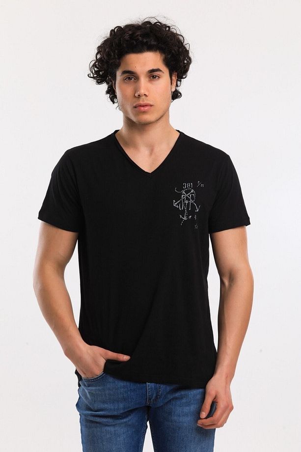 Tshirt Erkek Siyah Tshirt 21599-02 - 5