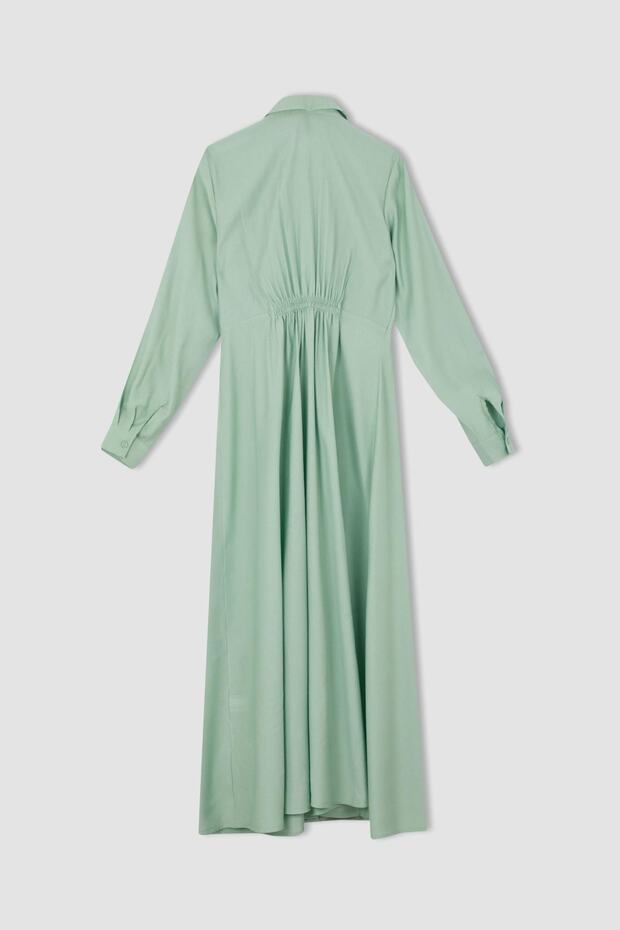 Košilový límec s límečkem Regular Fit Maxi šaty - 1