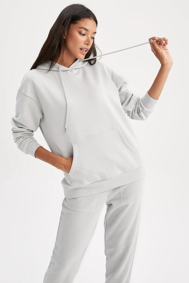 Regular Fit Kapüşonlu Sweatshirt - 7