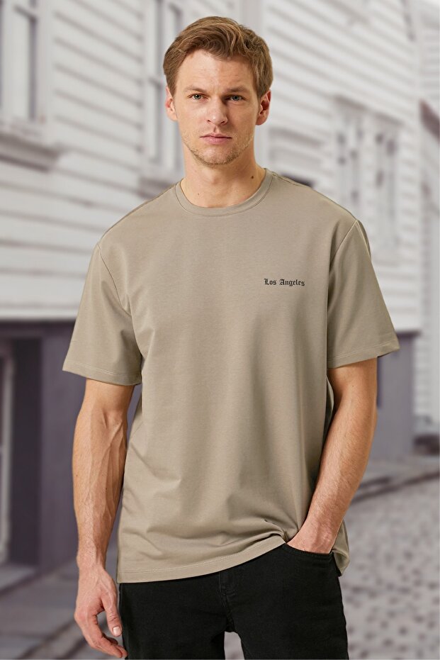 Men's Los Angeles Printed Stone Crew Neck T-Shirt