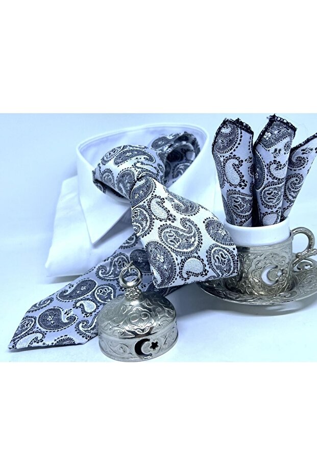 DOKUMA MENDİLLİ KRAVAT - 1