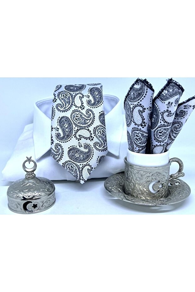 DOKUMA MENDİLLİ KRAVAT - 4