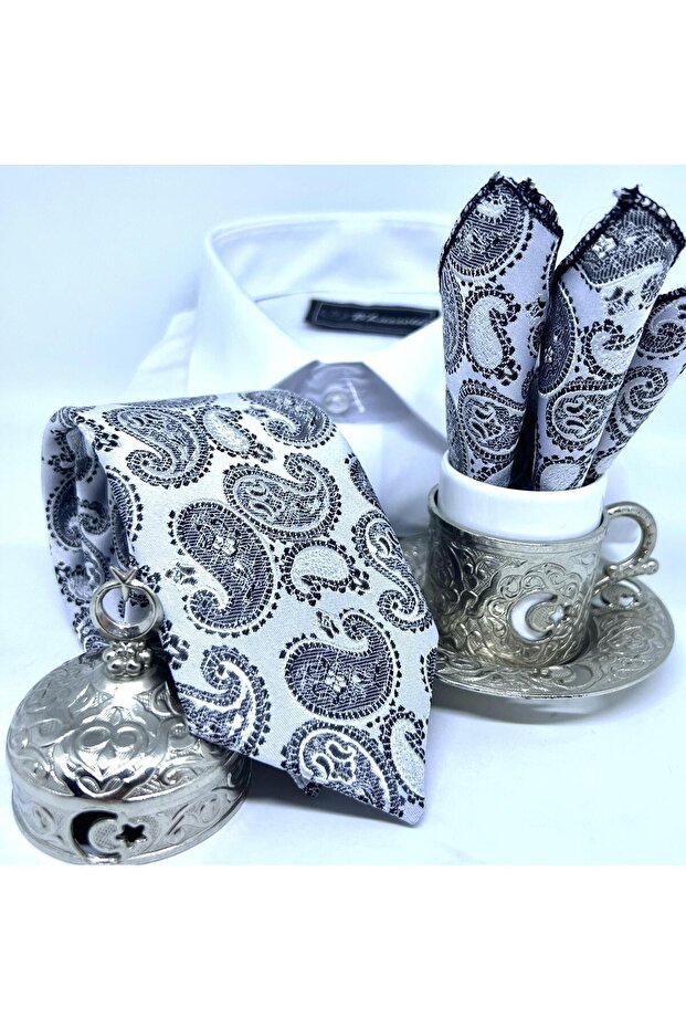 DOKUMA MENDİLLİ KRAVAT - 5