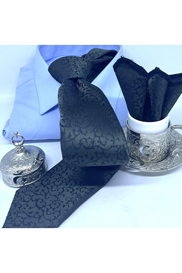 DOKUMA MENDİLLİ KRAVAT - 3