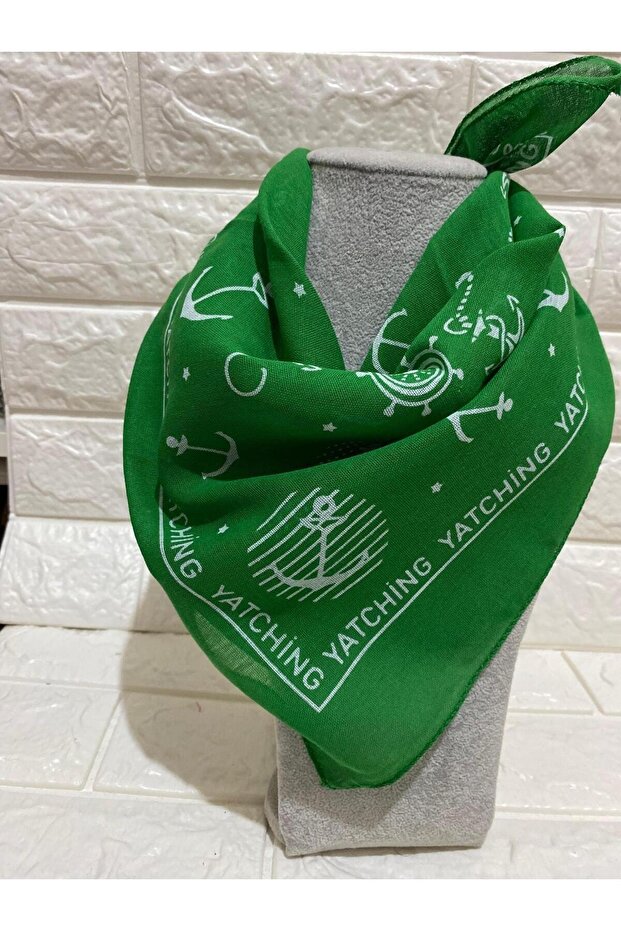 Unisex Sailor Anchor Rudder Patterned Cotton Scarf - Bandana