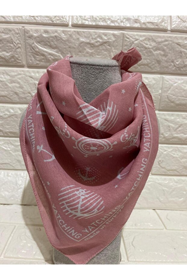 Unisex Sailor Anchor Rudder Patterned Cotton Scarf - Bandana