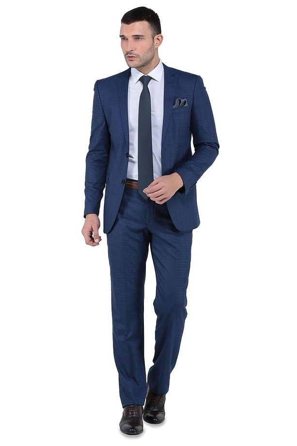 Erkek Santorini Mono Tk Yrt 8 Drop Slim Fit Takım Elbise-3B6M0443D117 - 1