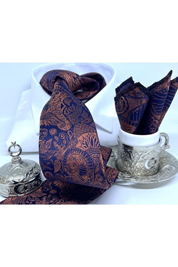 DOKUMA MENDİLLİ KRAVAT - 1