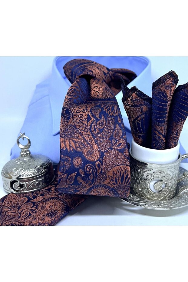 DOKUMA MENDİLLİ KRAVAT - 3